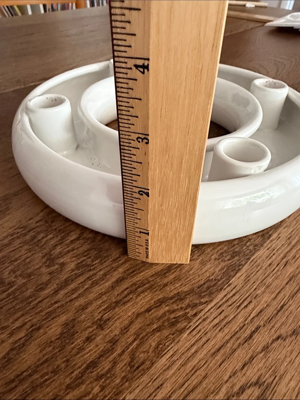 White Ceramic Round Nordic Advent Candle Holder